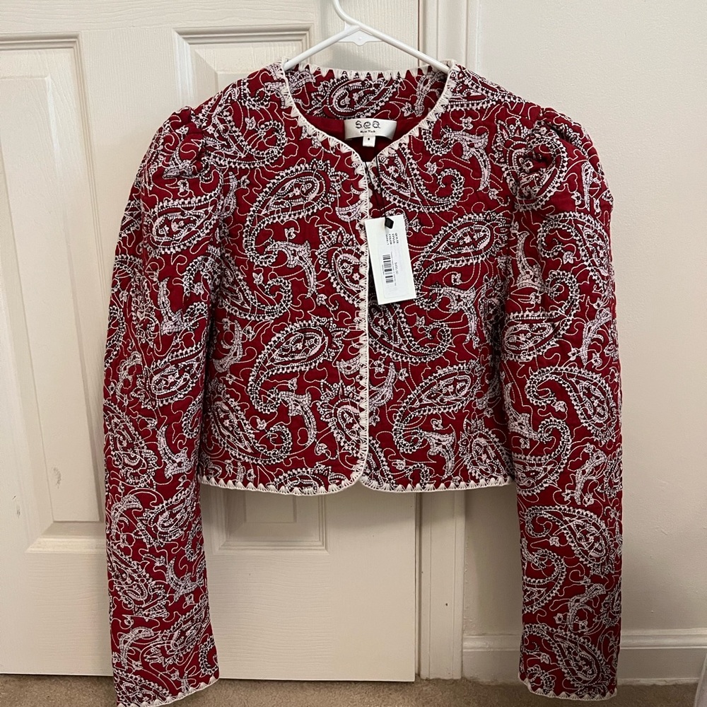 SEA Theodora Paisley Quilted Crop Jacket